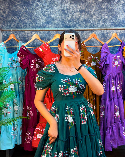 South mull cotton embroidery cafe gowns
