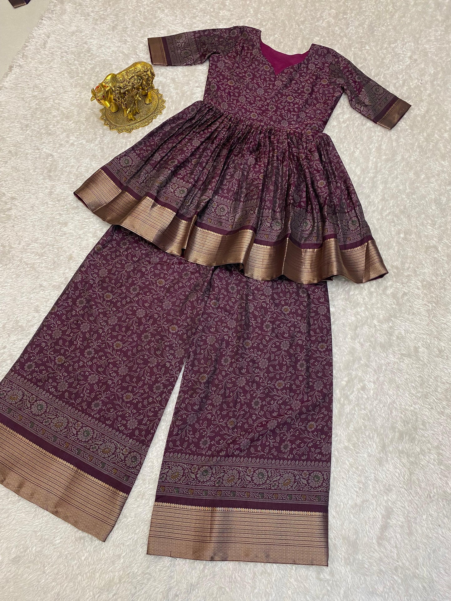 Peplum kurti flowy palazzo co-ord sets