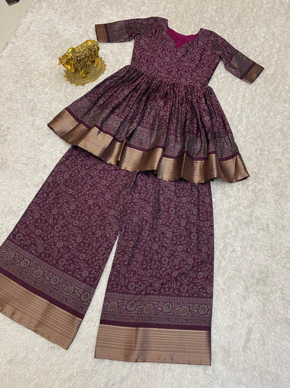 Peplum kurti flowy palazzo co-ord sets