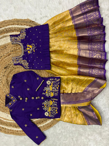 Kids special brother and sister combo with kurta sets Maggam