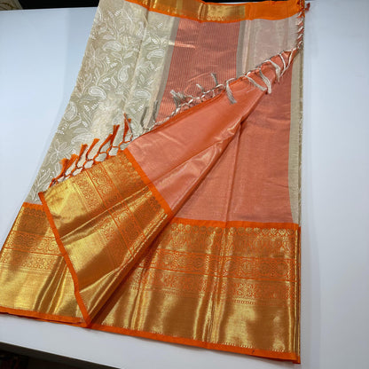 Viral Banarsi tissue chikankari jaal embroidery vintage sarees
