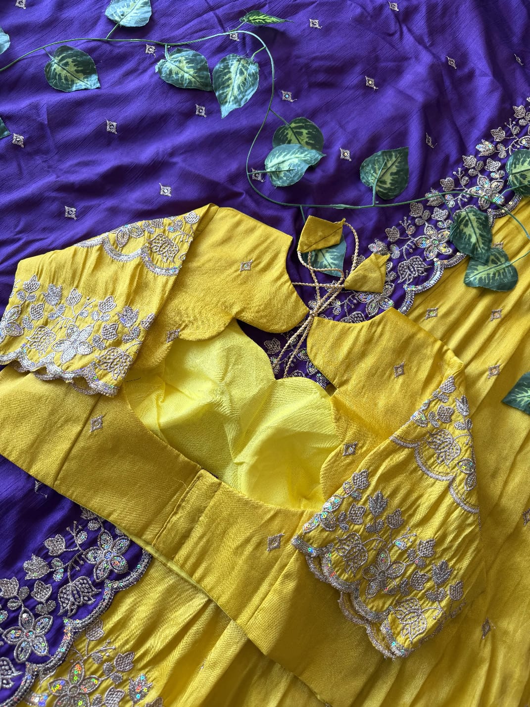 Bloom viscose tissue Designer lehenga