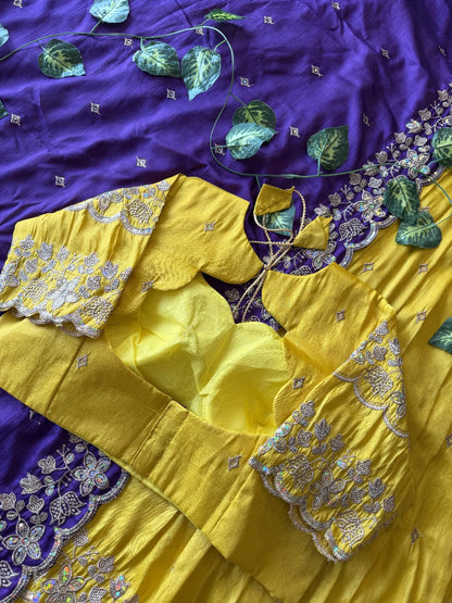 Bloom viscose tissue Designer lehenga