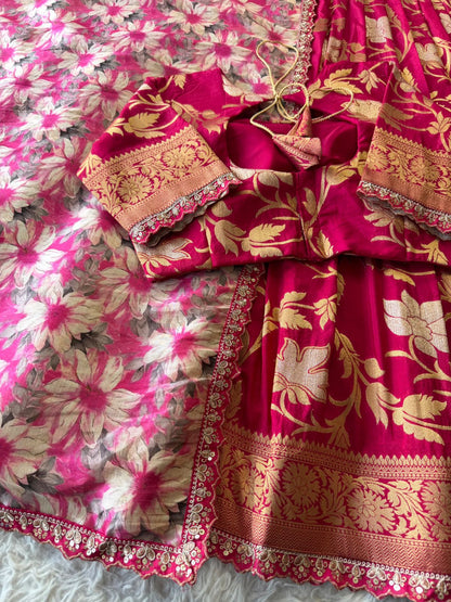 Soft Khadi crepe Designer Lehenga