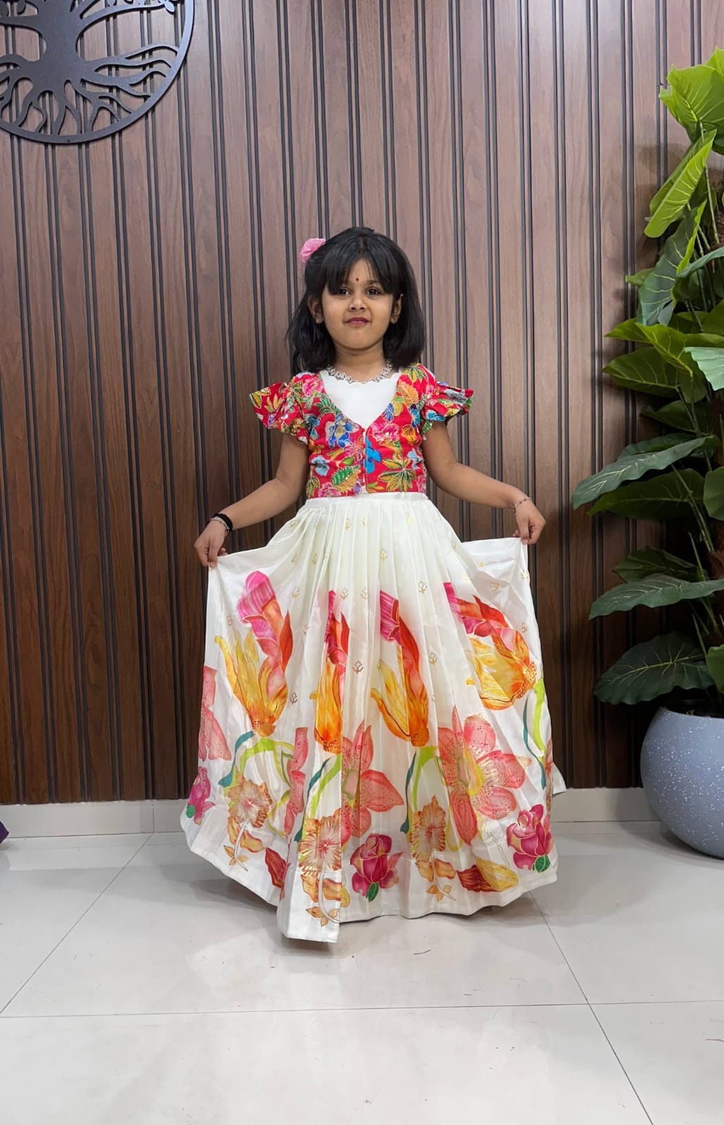 Kids position viscos silk gowns with Coat