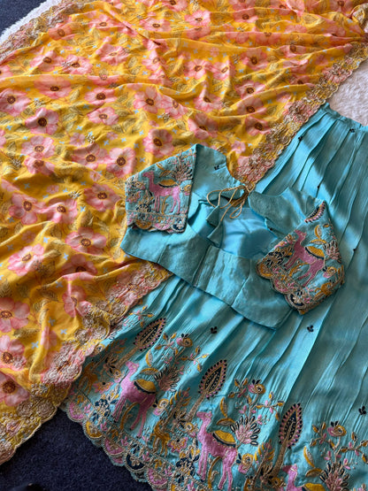 CAMLINE Designer  soft tissue Lehenga