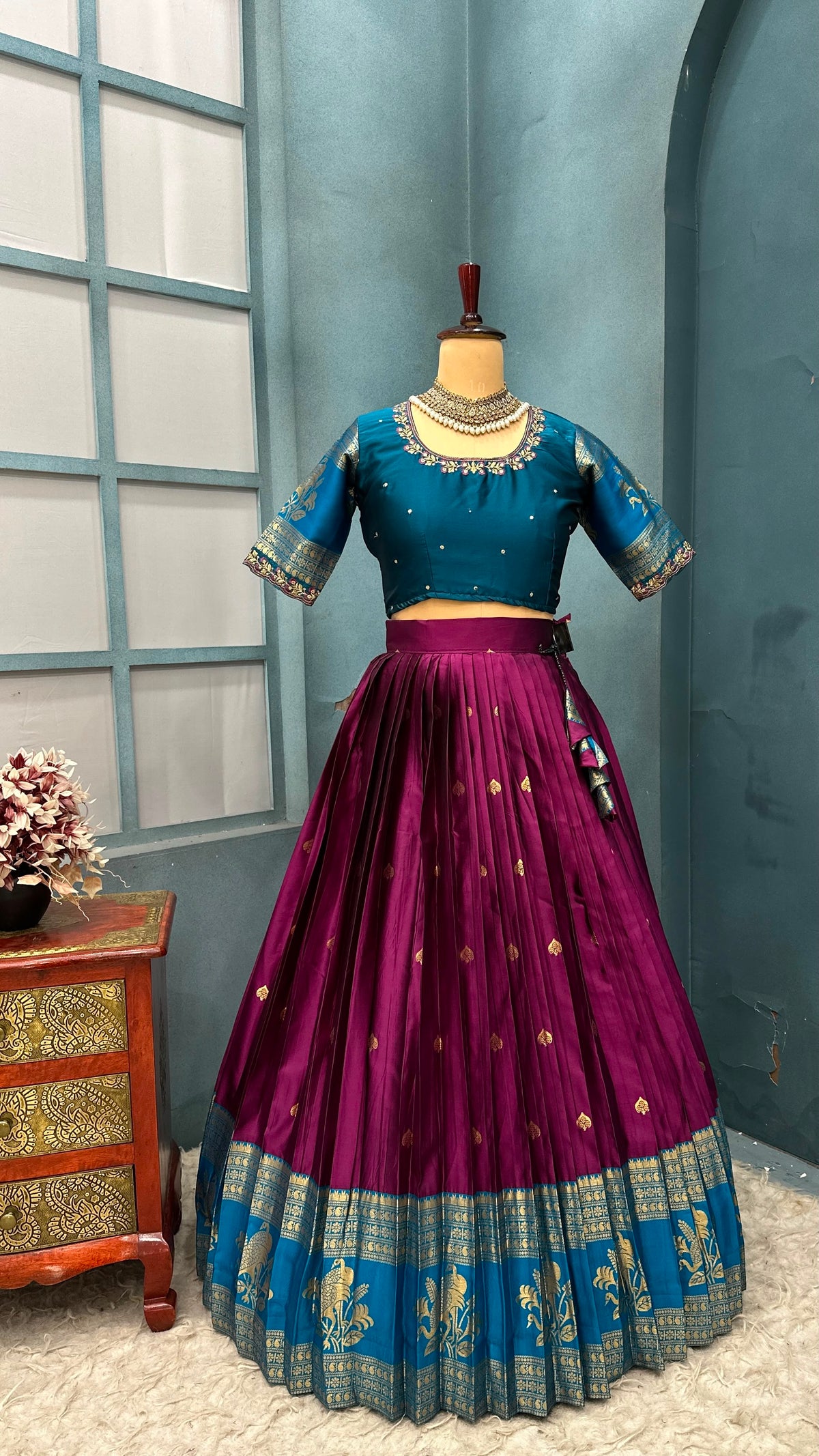 Kanjivaram sravanamasam Designer semiPattu Lehenags