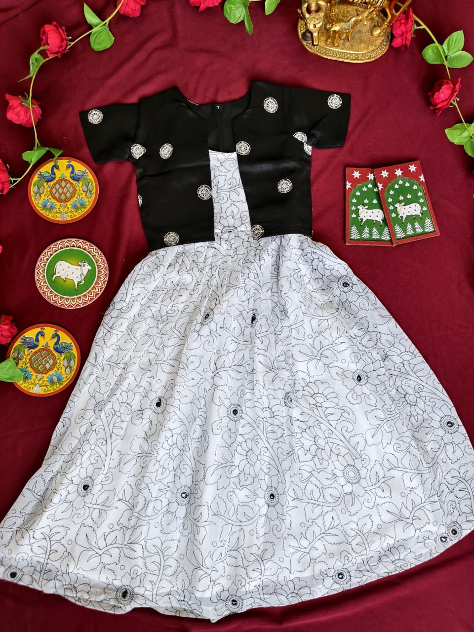 Kids 2 in one model Georgette gown