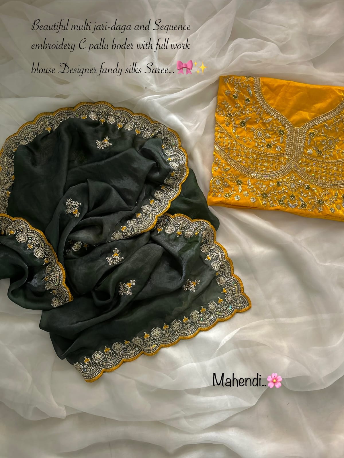 Budget fancy silk Designer work saree