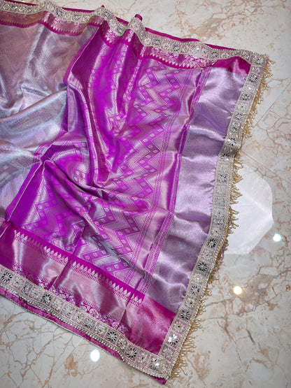Maharani collection Banarasi tissue Soft silk saree