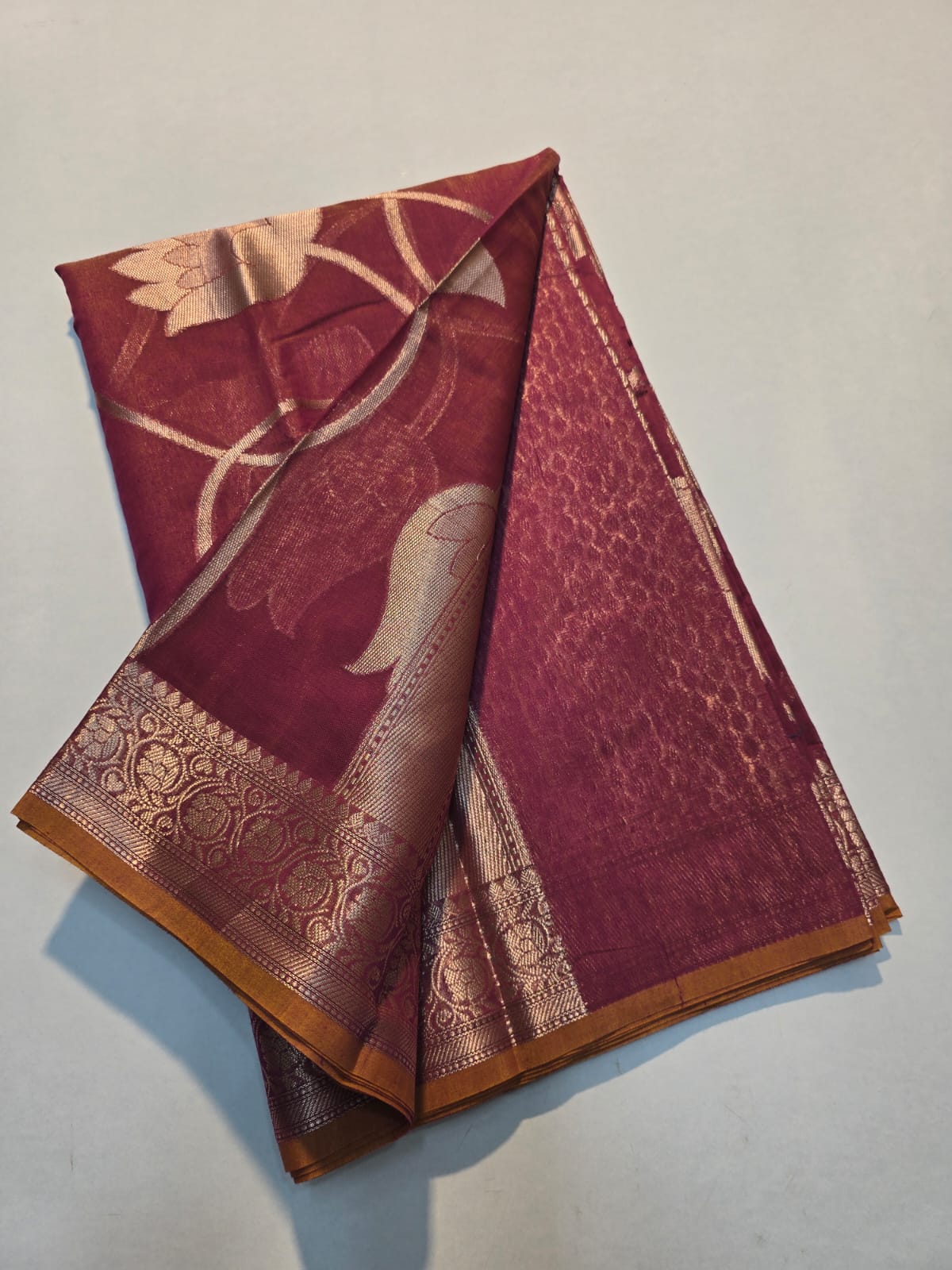 Banarasi mul cotton silk jaal pattern sarees