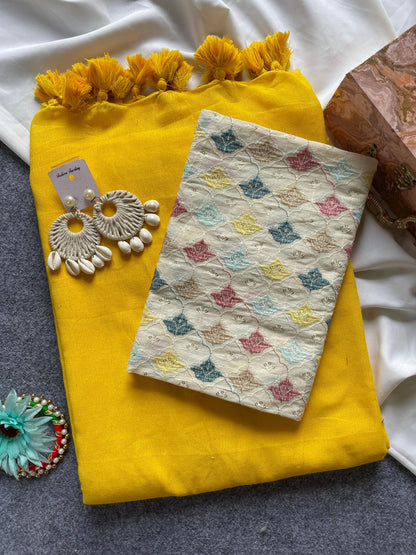 Budget Khadi cotton with beautiful work blouse