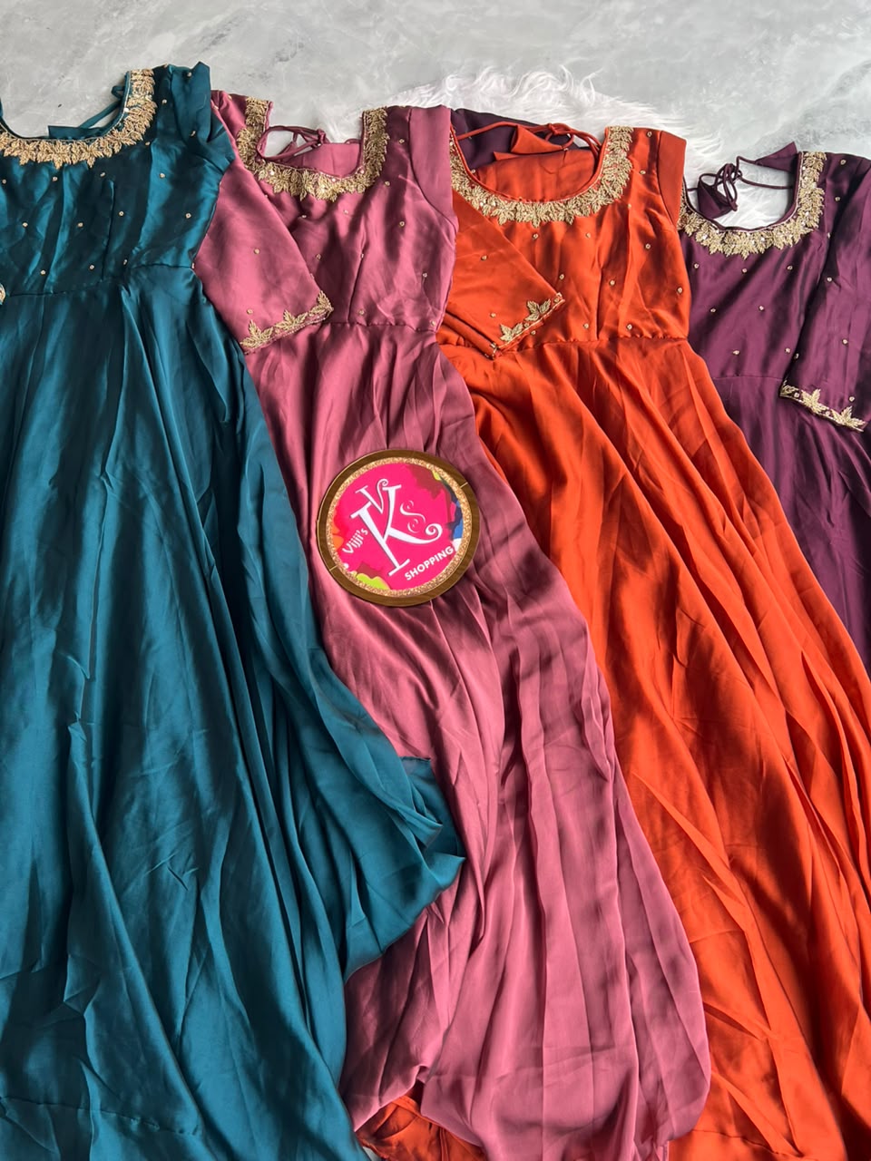 Rangoli silk festival traditional Gowns
