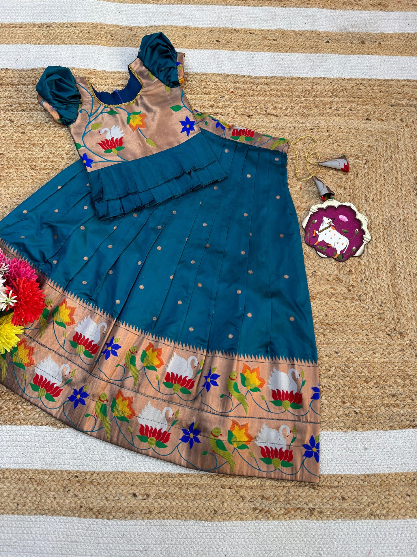 Kids cute paithani temple wear sets