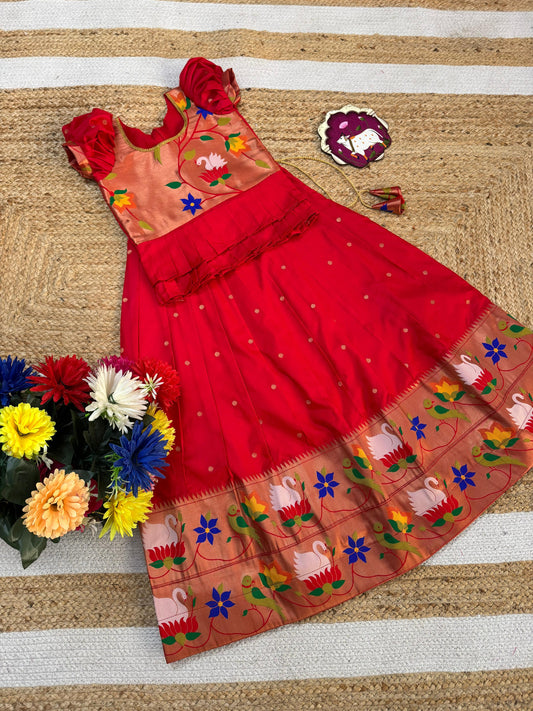 Kids cute paithani temple wear sets