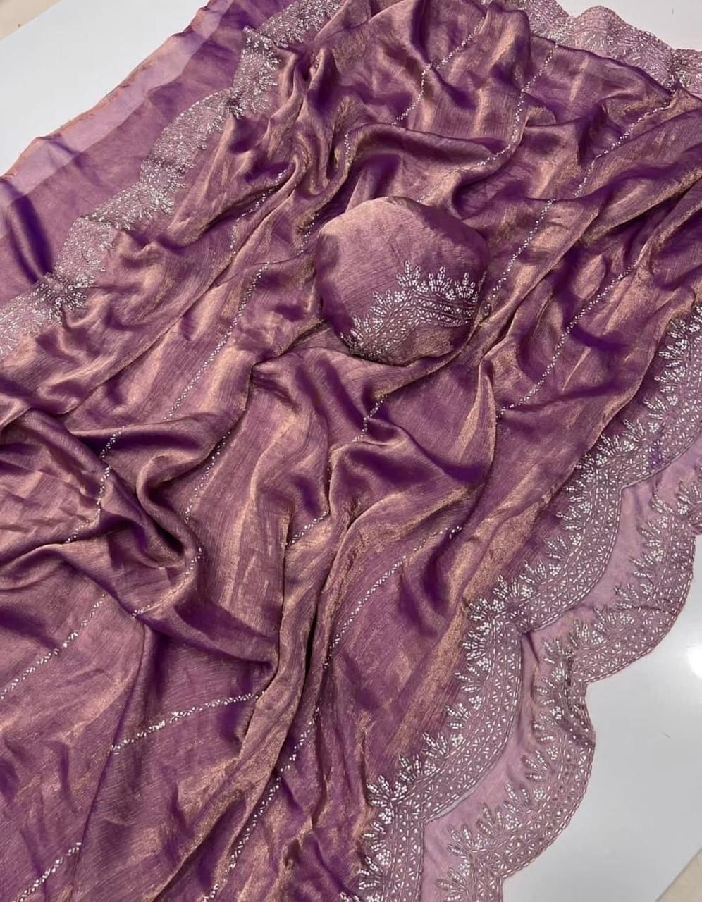Chiffon work saree
