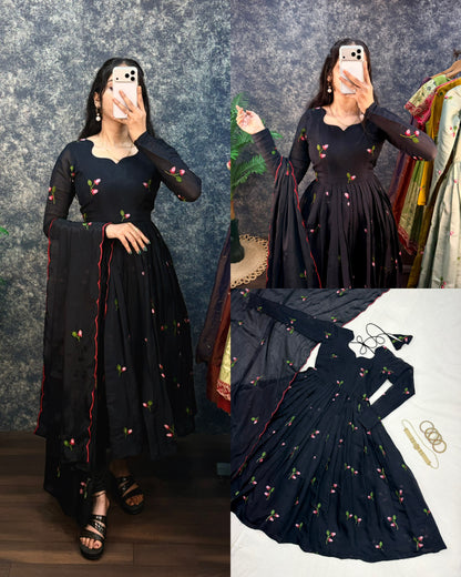 Kalayani Anarkali Mul Chanderi gowns