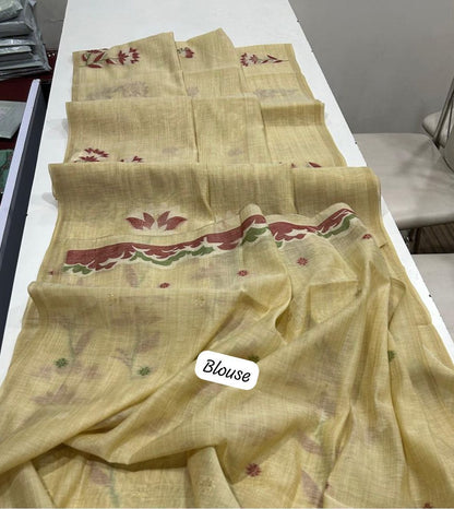 Munga Jamdani  Cotton Classic Resham Budget saree