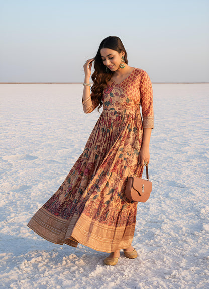 Kalamkari Print Anarkali Gowns