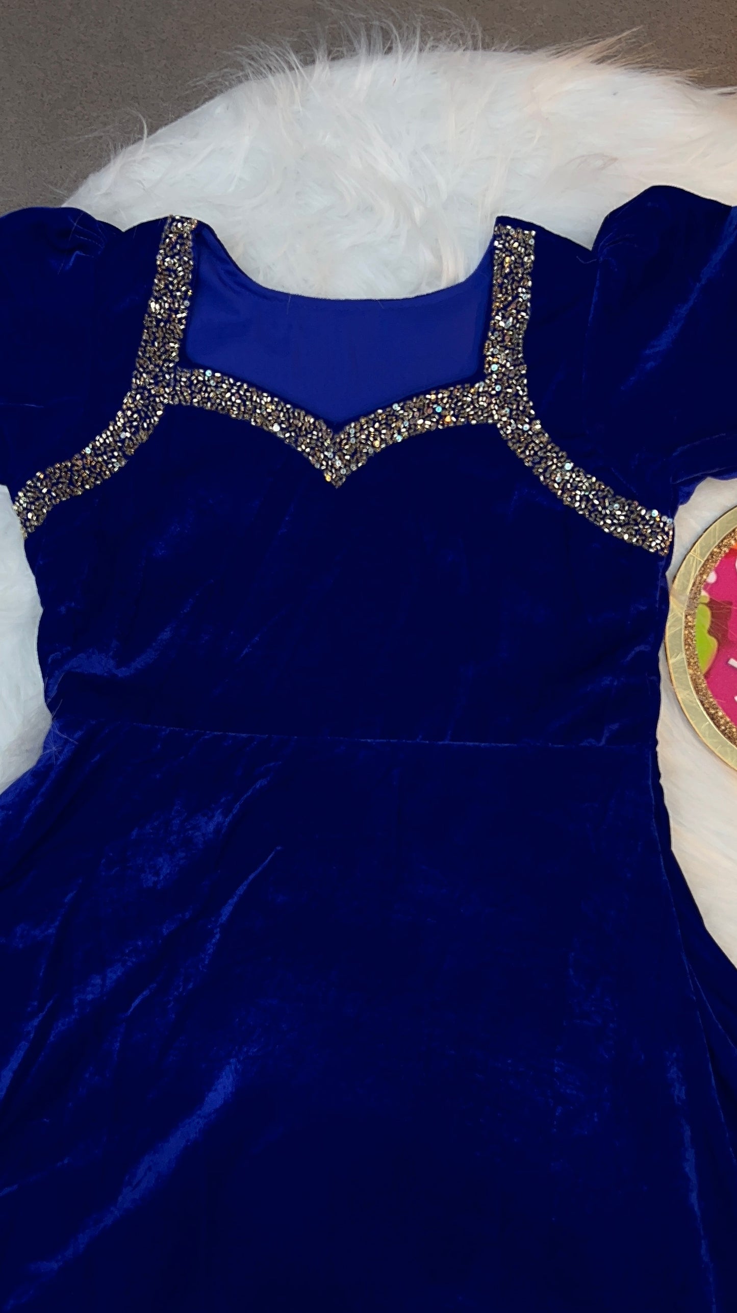 Velvet handwork cafe gowns