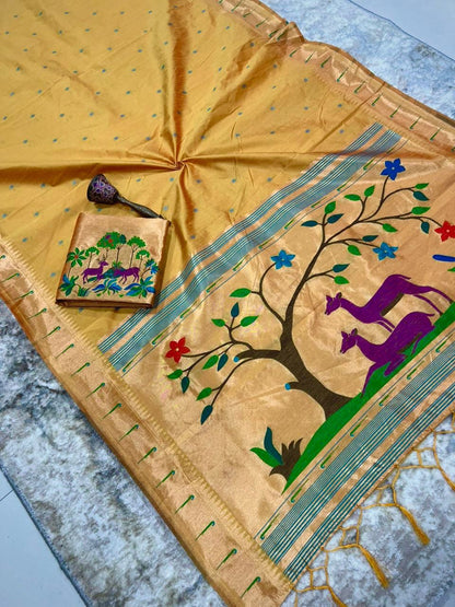 Budget paithani rich zari classic sarees