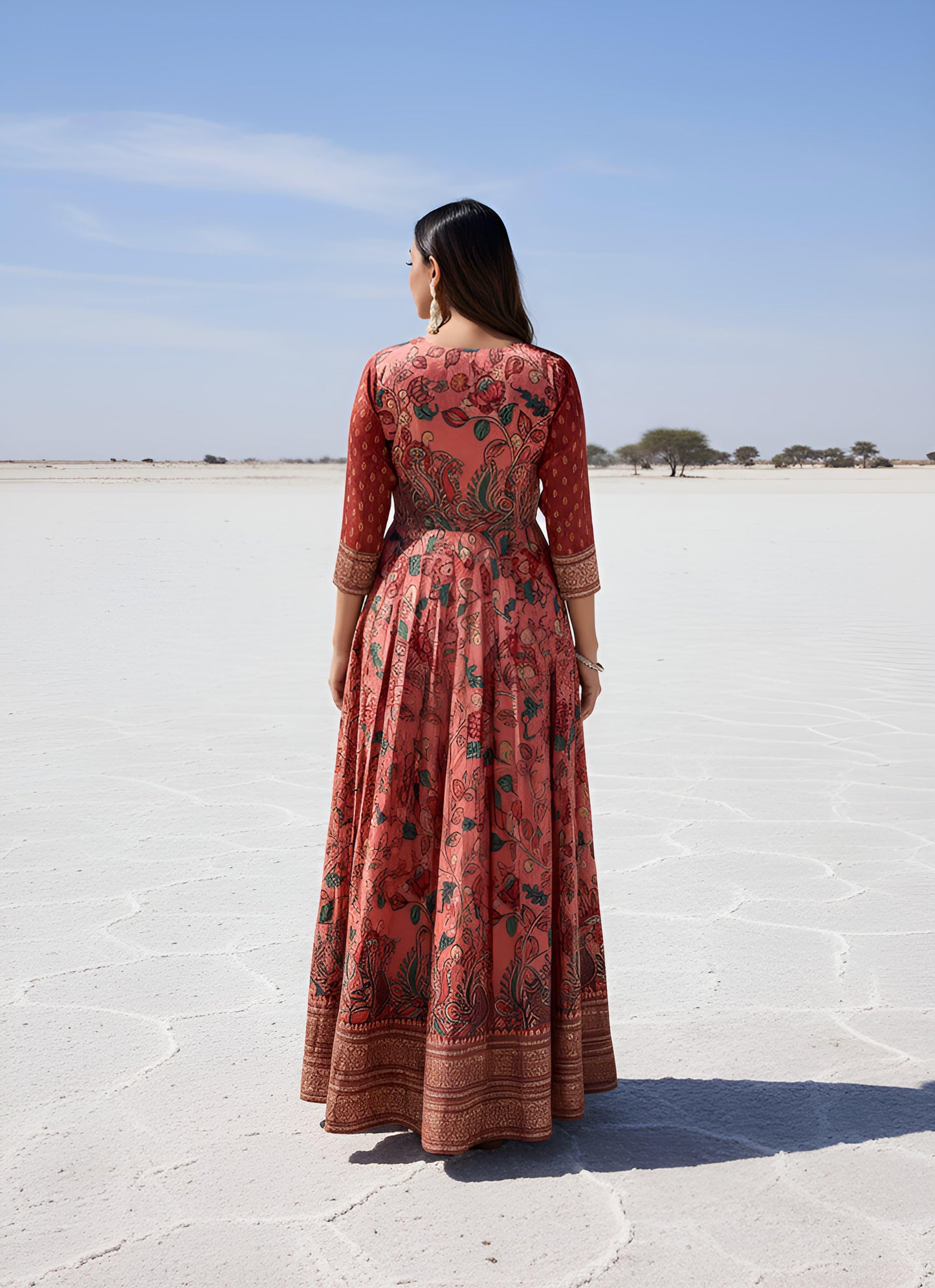 Kalamkari Print Anarkali Gowns