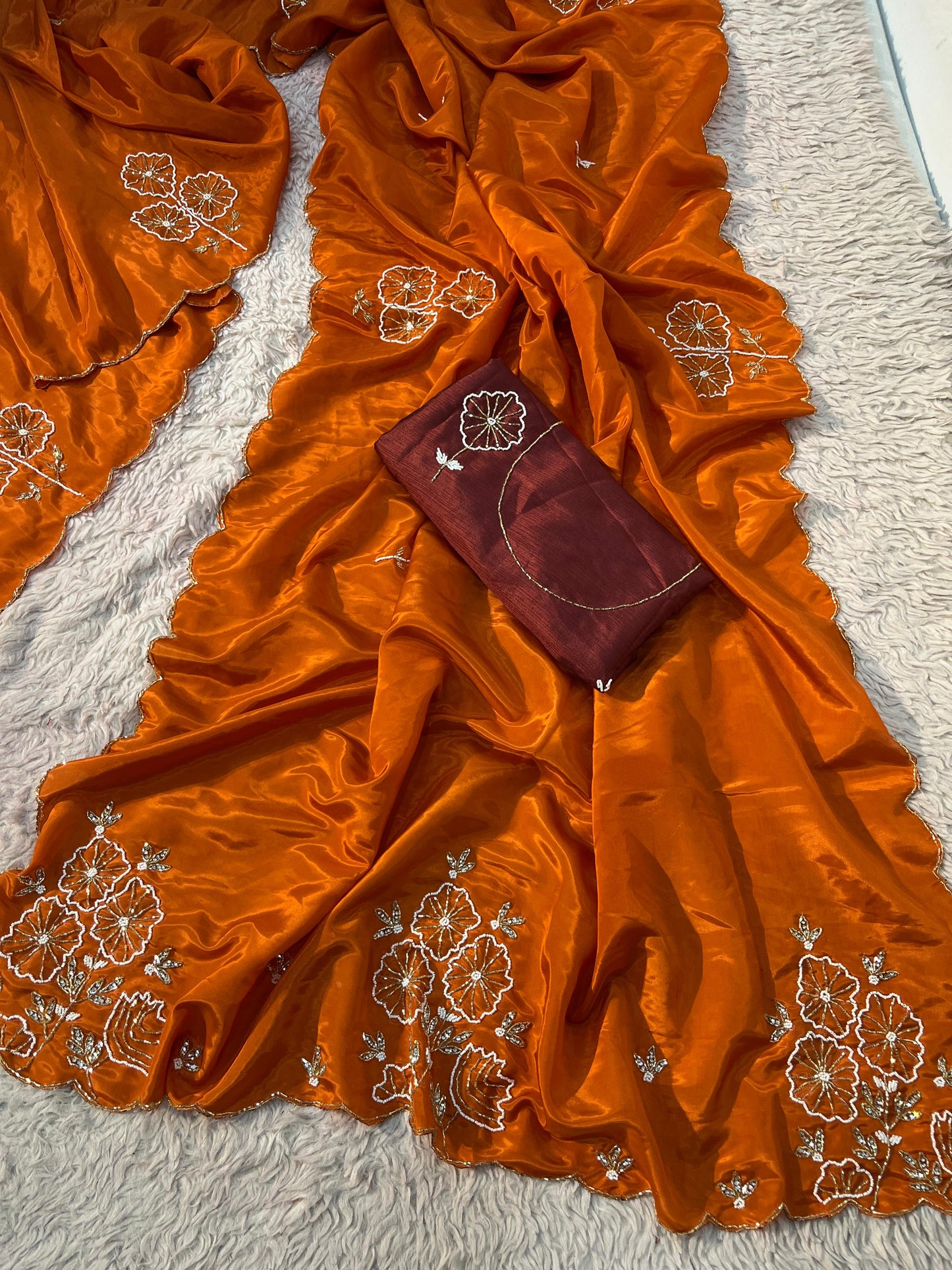 Trendy Handwork Desginer Kanta Sarees
