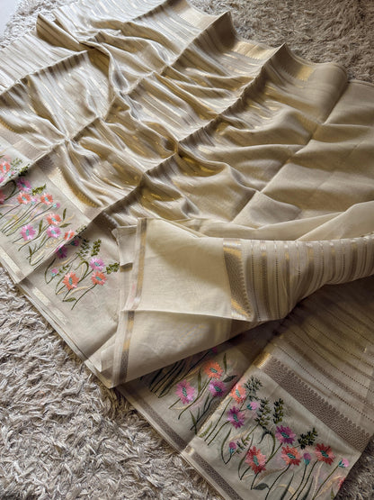 Vintage Banarasi cotton soft silk Meenakari saree