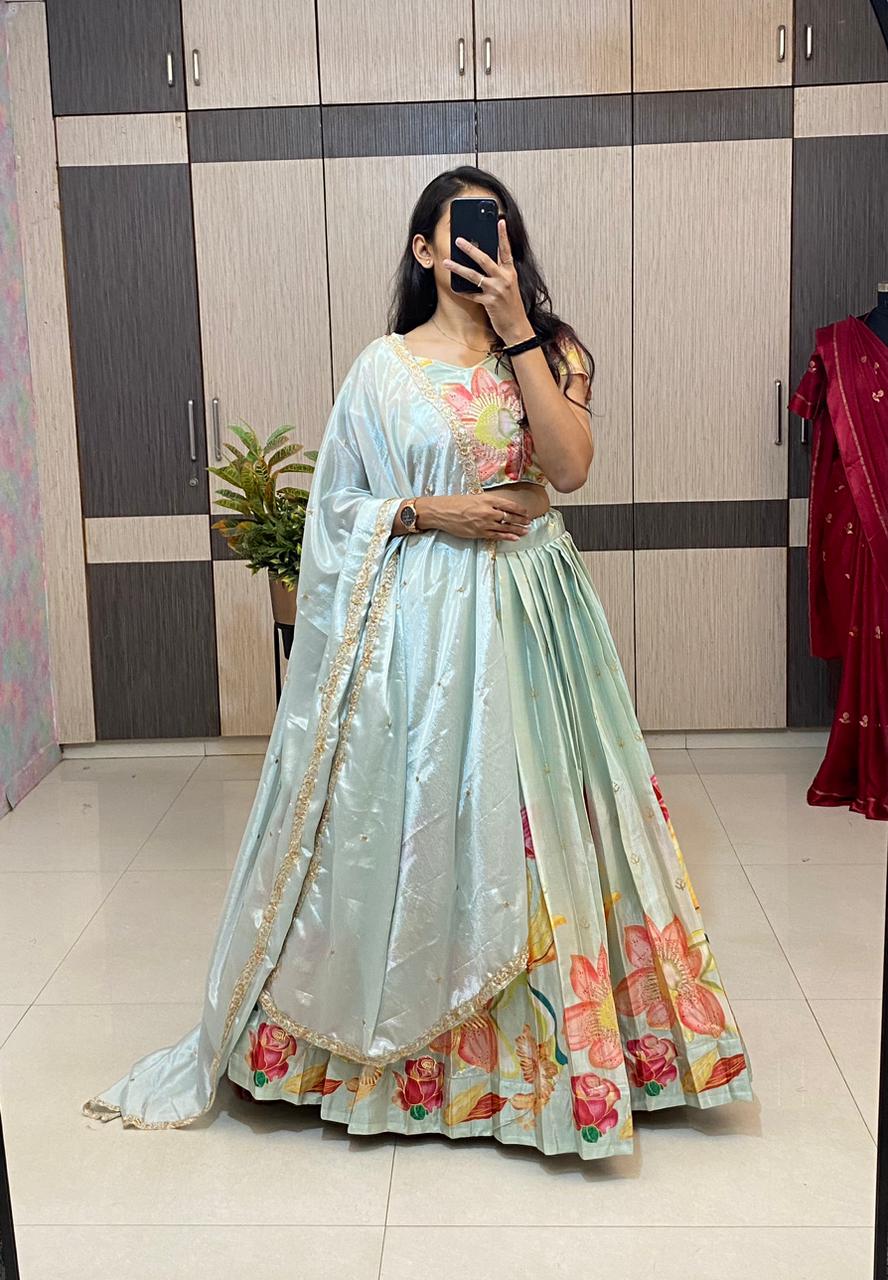 SILK Lehenga choli set with stitched blouse