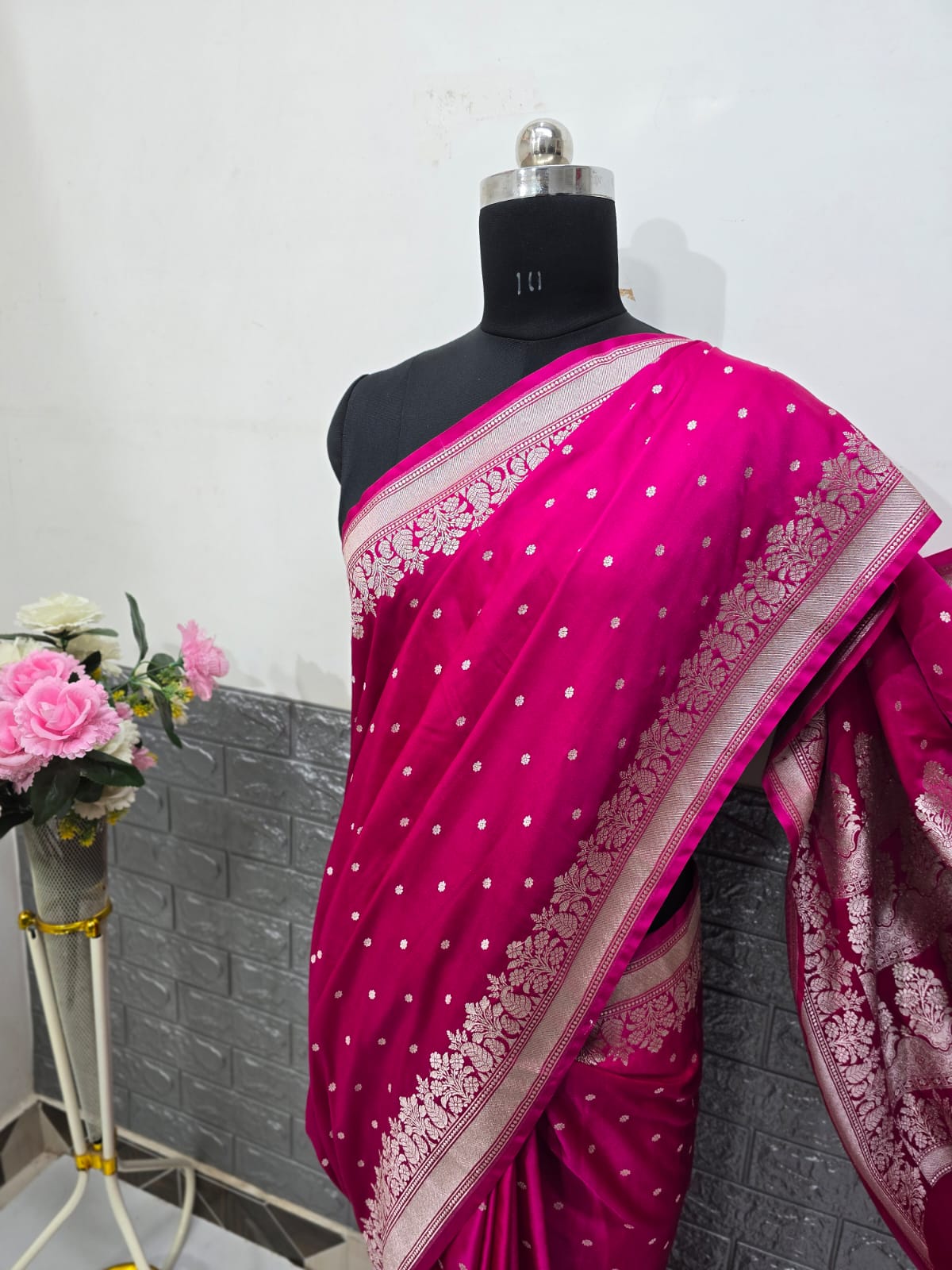 Pattu tradition Mashru Katan royal pink saree