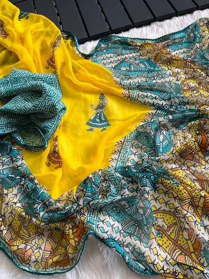 Budget georgette printed sarees