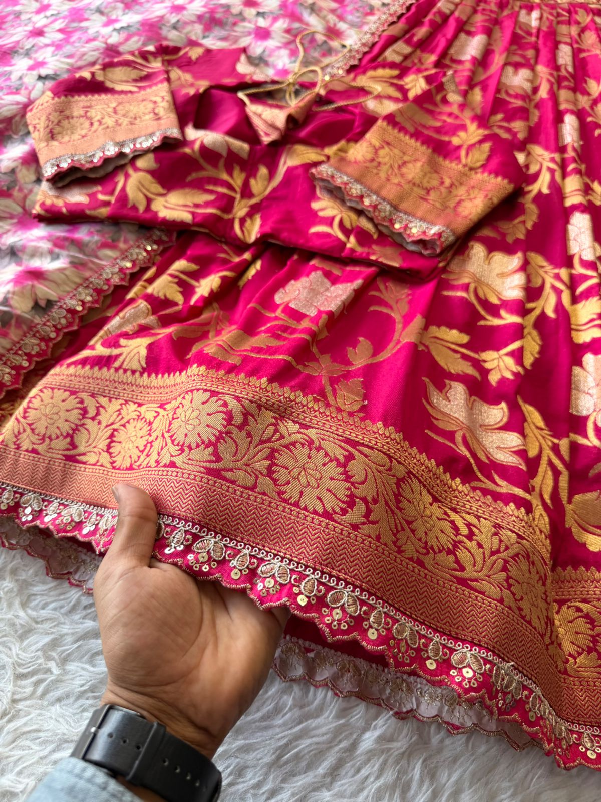 Soft Khadi crepe Designer Lehenga