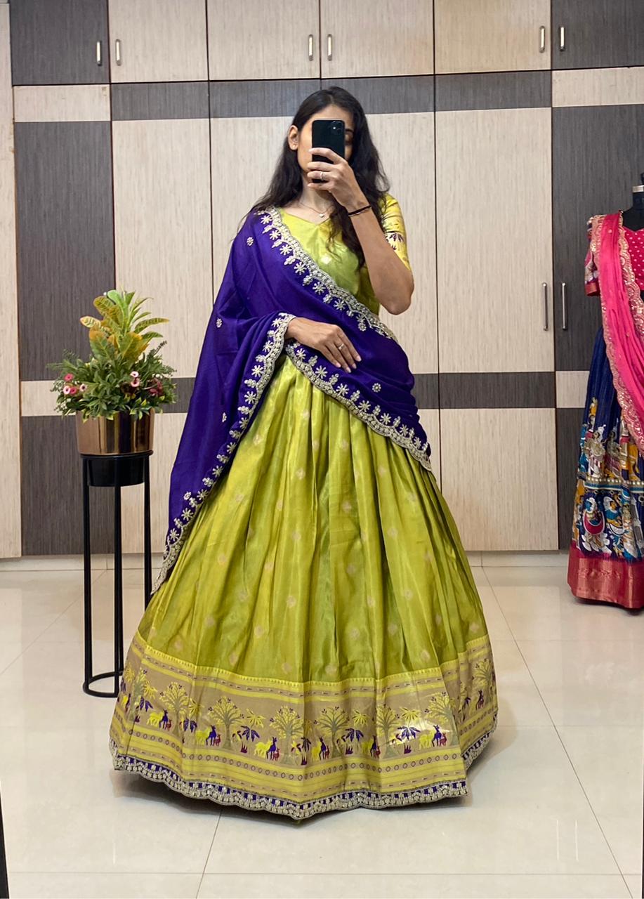 Paithani Lehenga with zari work