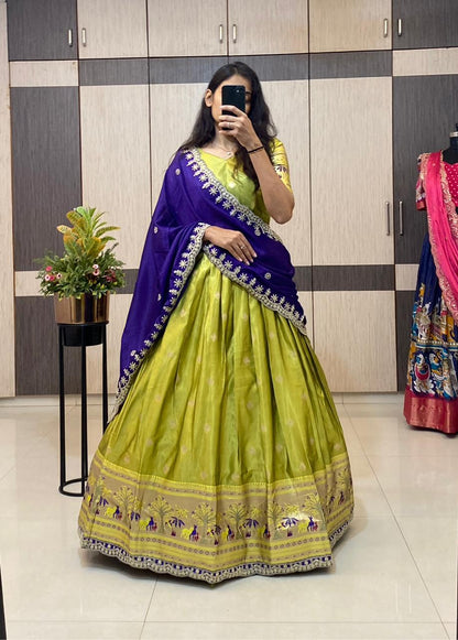 Paithani Lehenga with zari work