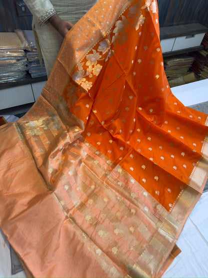 Banarasi dybl dupion soft silk zari saree
