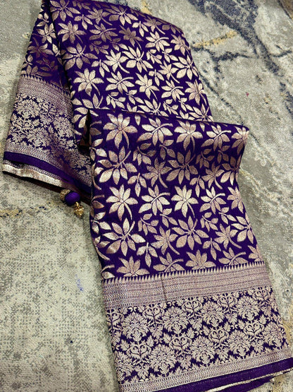 Perfect for special occasions, this stunning saree blends traditional craftsmanship with modern elegance."