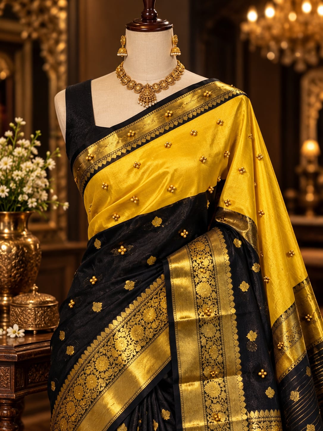 Banarasi katan tissue half half budget saree