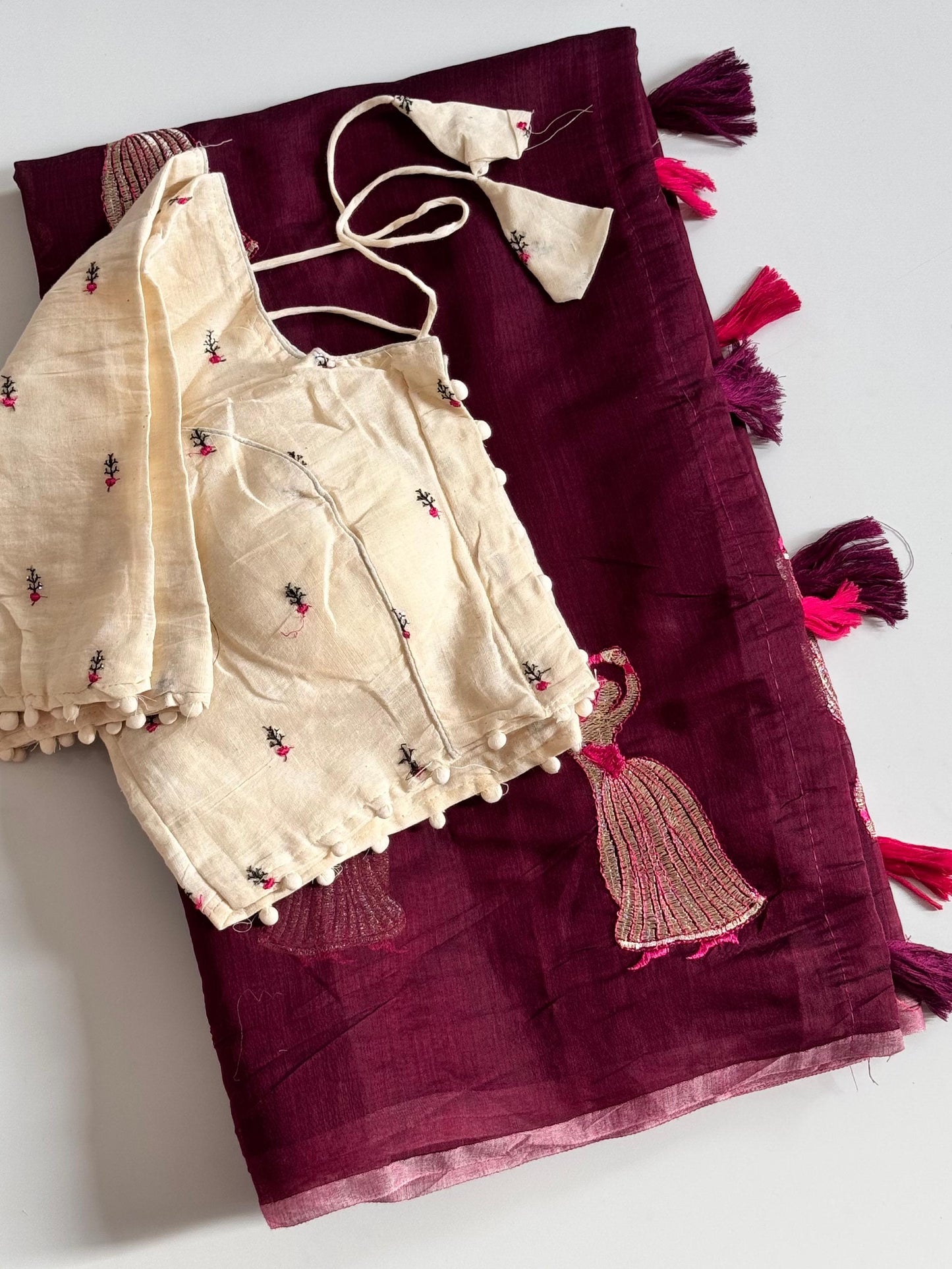 Cotton Dance saree with stitched blouse