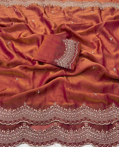 Trendy Multi Embroidery budget Sarees